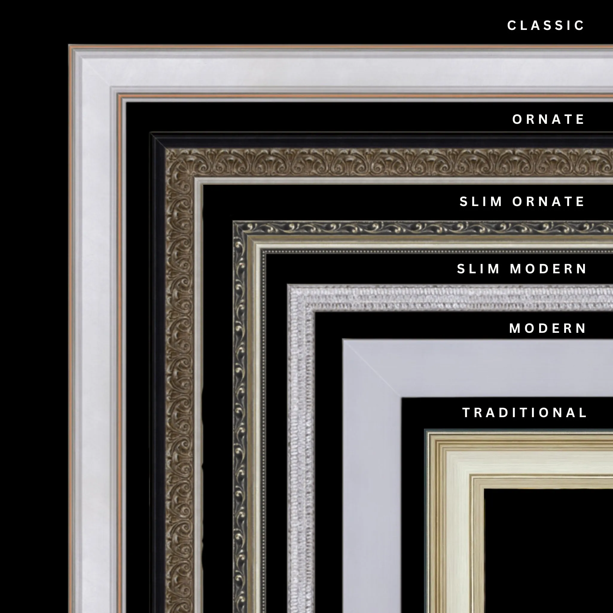 Silver 23x42 Picture Frame Ornate Traditional Classic Antique