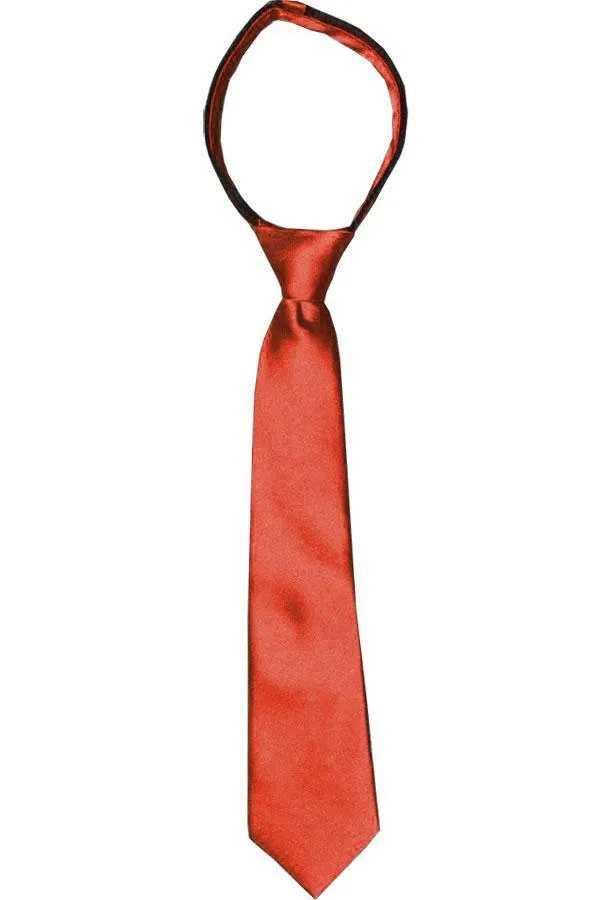 Solid Bittersweet Boys Zipper Tie