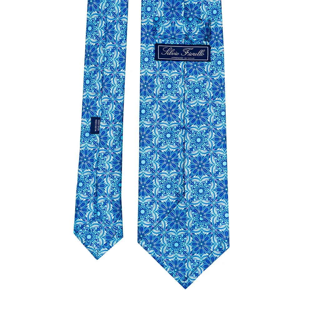 The Duomo Light Blue Duchesse Silk Tie