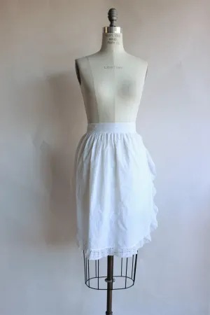 Vintage Early 1900s White Cotton Apron