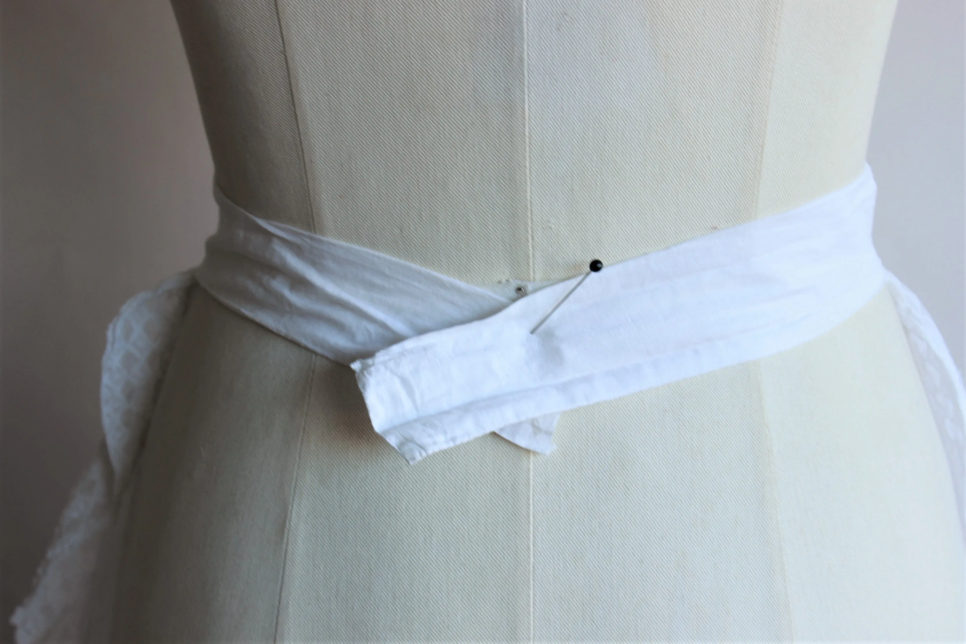 Vintage Early 1900s White Cotton Apron