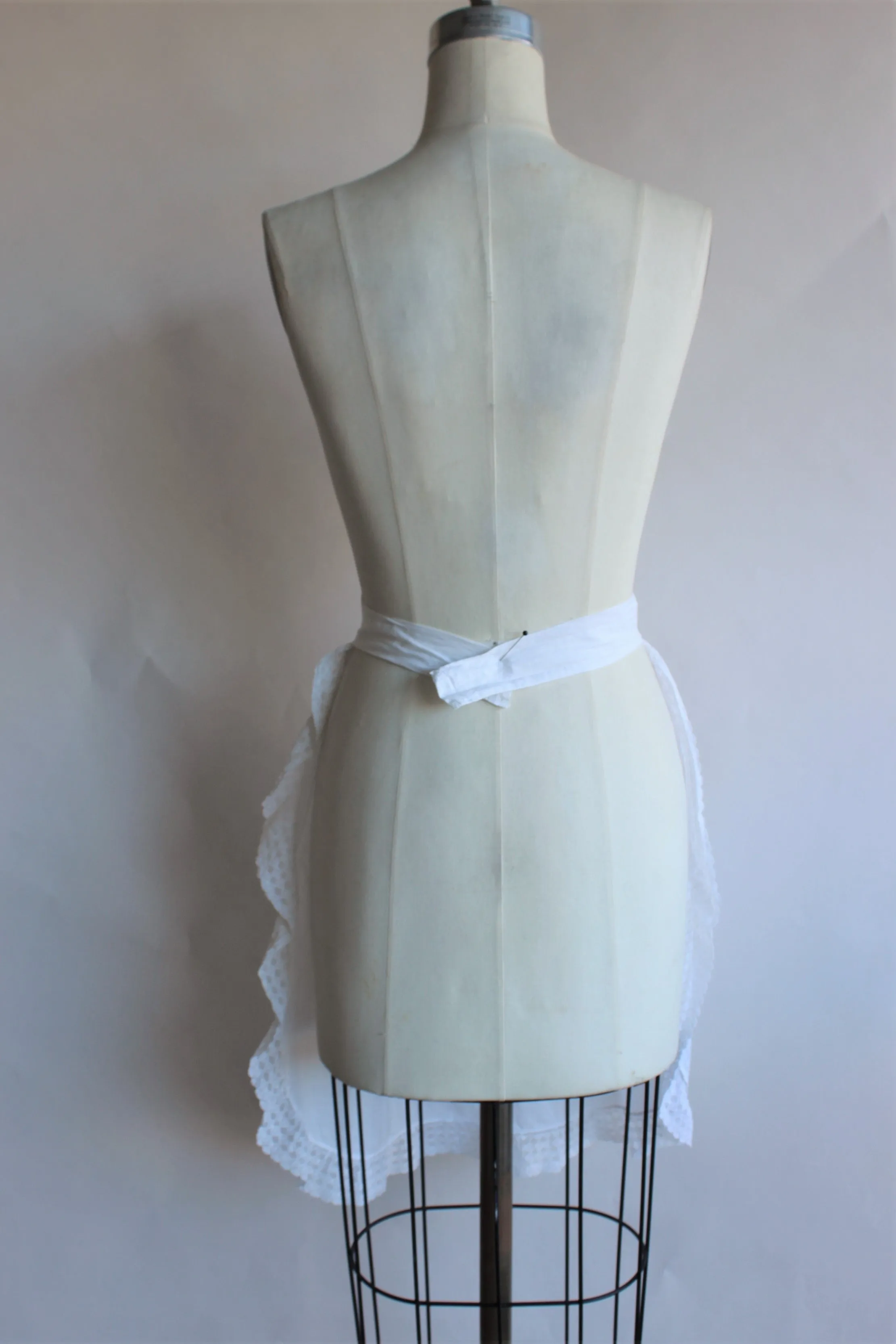 Vintage Early 1900s White Cotton Apron